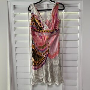 Kay Unger size 10 Vibrant Multicolor Sleeveless Dress silk